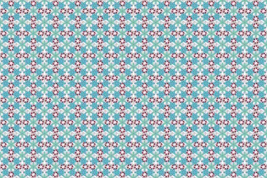 Menekşe rengi, gri ve mavi küçük çiçekli raster arkaplan. Elle boyanmış, dikişsiz çiçekler..