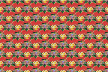 Geometrik yaprak süsü. Mavi ve yeşil renklerde kusursuz soyut çiçek deseni. Güzel bir arkaplan. Grafiksel modern desen.