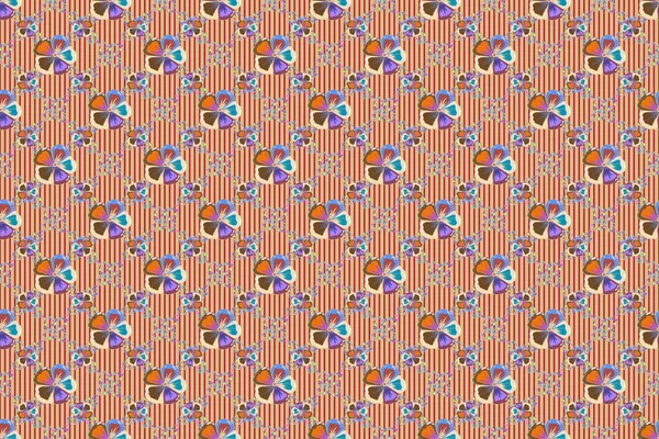 반복되는 래스터 우주의 Motley Floral 바다없는 패턴은 중립적 꽃무늬 인쇄소 — 스톡 사진