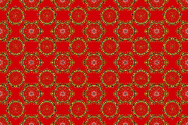 シンプルな雪片シームレスパターン 抽象的な要素 装飾的な装飾 ラスターイラスト かわいいシームレスなパターン アラブ アジア ピンク 赤のオスマンのモチーフ — ストック写真