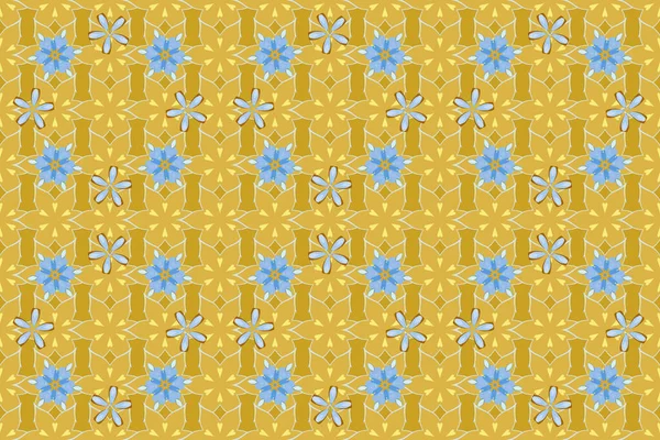 Patrón Floral Acuarela Colores Azul Naranja Amarillo Fondo Romántico Para — Foto de Stock