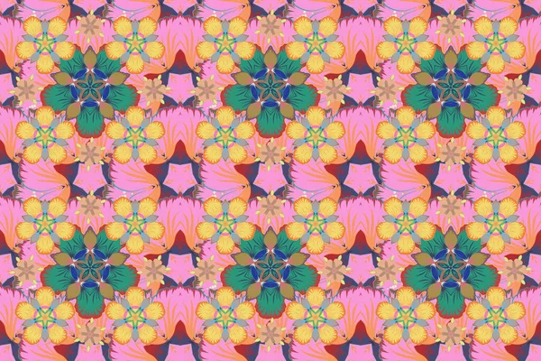 Luxuriöses Buntes Muster Mit Abstrakten Rasterelementen Geometrisches Nahtloses Muster Rosa — Stockfoto