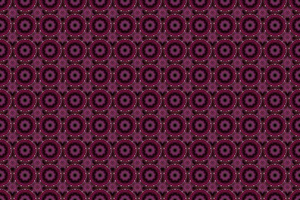 有抽象花朵的皇家墙纸 用红色 紫色和紫罗兰色制成的菊花无缝花纹 格栅式风格装饰品 — 图库照片