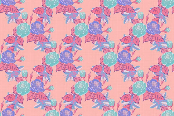 Patrón Sin Costuras Raster Elegancia Abstracta Con Flores Color Rosa — Foto de Stock