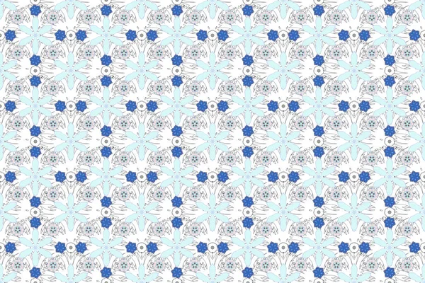 Naadloos Patroon Met Blauw Grijs Raster Raster Vierkante Samenstelling Van — Stockfoto