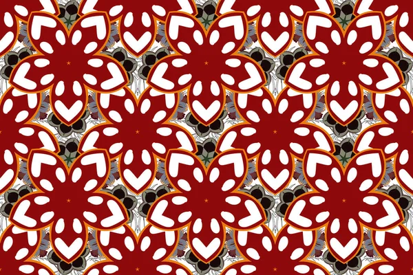 Watercolor Floral Pattern Red Orange Brown Colors Raster Romantic Background — Stock Photo, Image