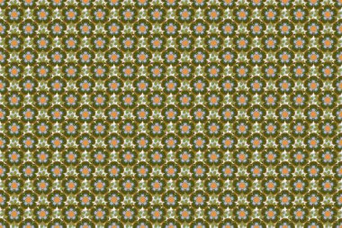 Ambalaj kağıdı, baskı, kumaş ya da tekstil için modern geometrik kusursuz desen. Eski bir süs. Raster yeşili, gri ve sarı desenli tasarımınız için.