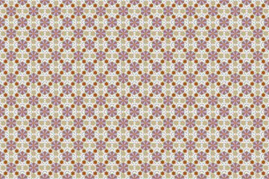 Karmaşık süslemeli Raster eskizi. Turuncu, bej ve gri renklerde kusursuz desen.