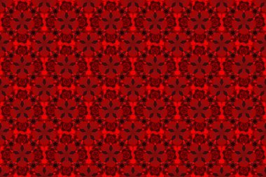 Kırmızı ve siyah renkte barok tarzında kusursuz bir doğulu süsü. Geleneksel klasik raster deseni.