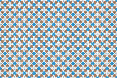 Kumaş baskısı, hatıra defteri, hediye paketi için. Raster renksiz bej, turuncu ve mavi renklerde..