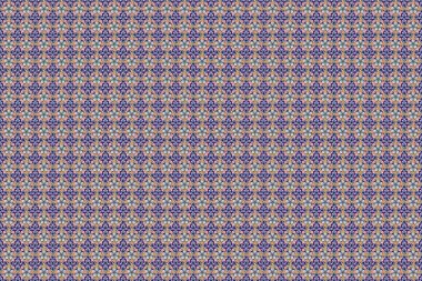 Mor, beyaz ve turuncu renklerde ve karışık çiçeklerle kusursuz çiçek deseni. Raster illüstrasyonu.