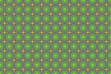 Motley süsleme deseni mor, yeşil ve kahverengi renklerde. Tasarım daveti, baskı, kart, duvar kağıdı, tekstil veya kumaş için Raster baskısı.
