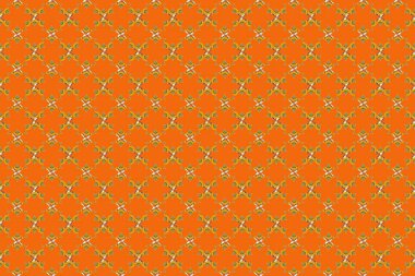 Küçük bir çiçekte hoş, pürüzsüz bir desen. Raster illüstrasyonu. Moda baskıları için zarif bir şablon. Sarı, bej ve turuncu renklerde küçük bir çiçek..