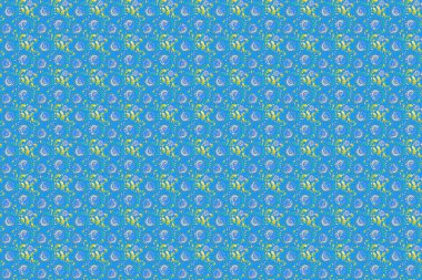 Raster lekeli yıldız deseni, yıldız süslemeleri, sarı ve mavi ızgara. Lüks, yıldızlı, pürüzsüz bir düzen..