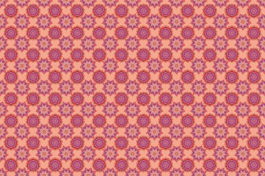 Kumaş baskısı, hatıra defteri, hediye paketi için. Kırmızı ve pembe renklerde raster dikişsiz vintage desen.
