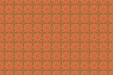 Sorunlu damasküler desensiz arka plan fayansları. Turuncu, sarı ve kahverengi renklerde pürüzsüz süsler..