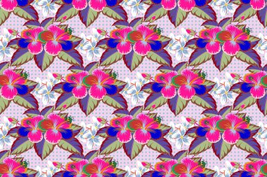 Kahverengi ve sarı küçük çiçekli güzel çiçek deseni. Raster soyut çiçek arkaplanı. Motley pürüzsüz desen.