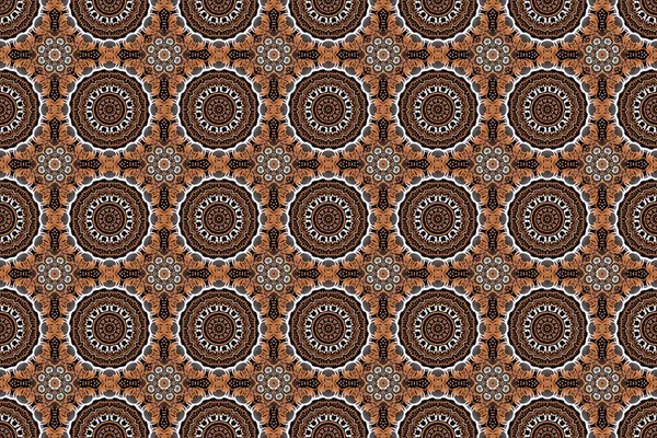 オレンジ バイオレット 茶色の伝統的な古典的なラスターパターン バロック様式のシームレスなパターン東洋の装飾 ダマスクデザイン — ストック写真