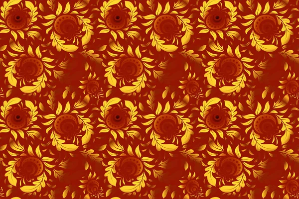 Raster Seamless Damask Pattern Classic Wallpaper Background Ornamental Patter Orange — Stock Photo, Image
