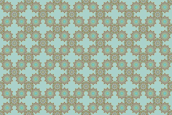 Traditional raster gothic damask background. Abstract arabesque background for greeting card, presentation or wedding invitations. Gray, green and blue seamless background flower ornament pattern.