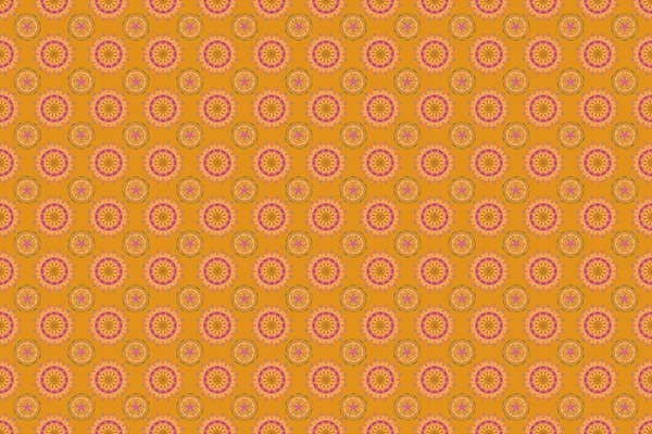 Rope Seamless Tied Fishnet Damask Pattern Yellow Magenta Orange Colors — Stock Photo, Image