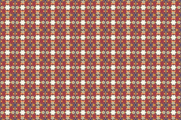 Trendy seamless Floral Pattern in gray, red and yellow colors. Seamless pattern with ditsy flowers.