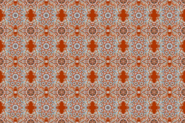 Raster seamless pattern for holiday Thanksgiving day, a simple hand-drawn winter design in orange, beige and gray colors.
