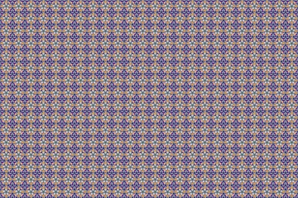 Seamless Floral Pattern Violet White Orange Colors Motley Flowers Raster — Stock Photo, Image