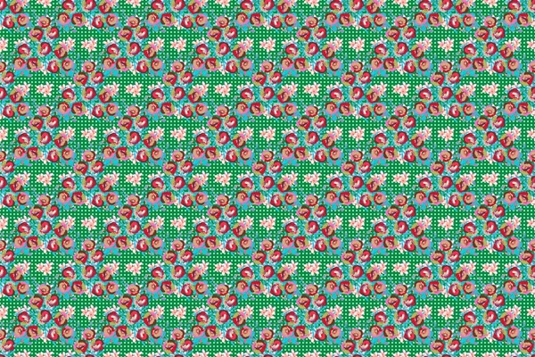 Bakgrund Textur Tapet Blommigt Tema Gröna Och Blå Färger Abstrakt — Stockfoto