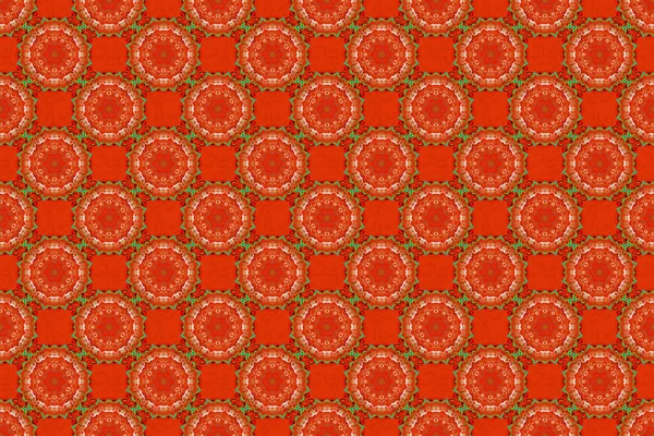 Elegante Patrón Retro Raster Sin Costuras Patrón Rojo Amarillo Naranja — Foto de Stock