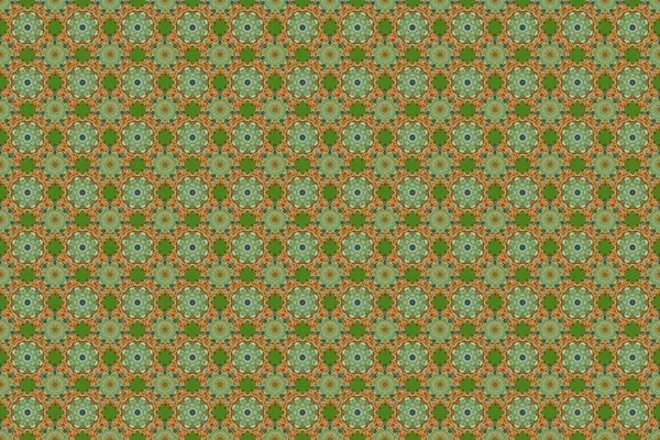 Цветочный Узор Маски Зеленого Оранжевого Коричневого Цветов Королевские Обои Абстрактными — стоковое фото