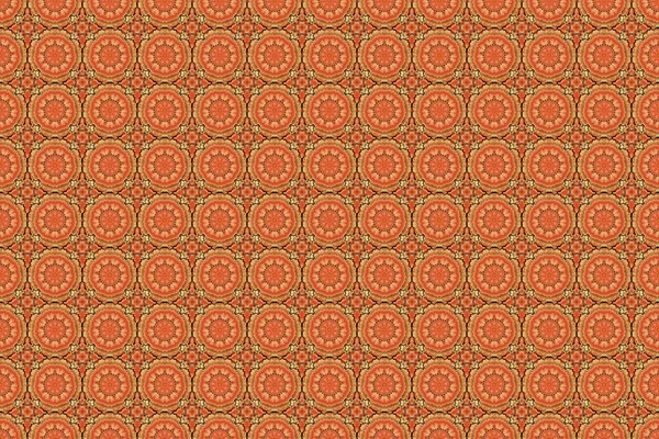 Distressed Damask Seamless Pattern Background Tile Raster Seamless Ornament Orange — Stock Photo, Image