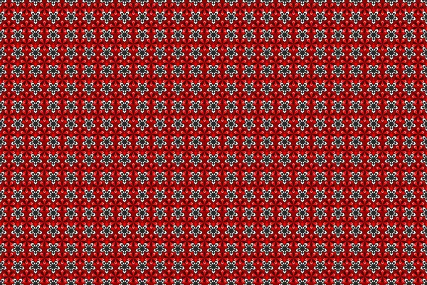 Motley Grid Raster Seamless Pattern Red Brown Gray Elements — Stock Photo, Image