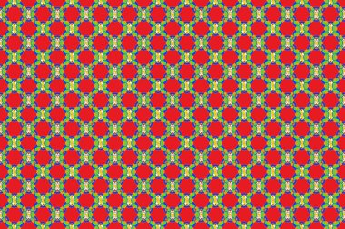 Sarma, tekstil ve duvar kâğıdı için kusursuz çiçek arkaplanı. Yeşil, kırmızı ve sarı renkli Raster çiçeği deseni. Yumuşak kiremit.