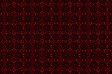 Kış elementleri ile soyut ve kusursuz. Raster kış deseni. Kusursuz kar taneleri dizaynı siyah ve kırmızı renklerde.