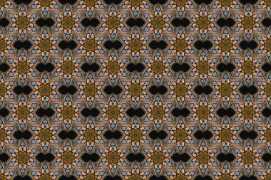 Kusursuz arka plan, grunge tarzı. Raster illüstrasyonu. Damask desenli duvar kağıdı.