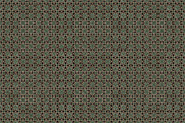 Ikat damaskesiz desen arkaplan kiremitleri üzerinde yeşil, mor ve kahverengi renkler.