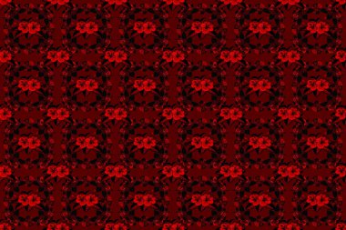 El çizimi tropik stil dokusu. Siyah ve kırmızı renklerde yaratıcı evrensel çiçek deseni. Raster desensiz amber çiçeği deseni. Web, kart, poster, kumaş veya tekstil için ideal.