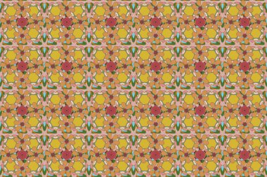 Pembe, sarı ve turuncu renklerde çiçeklerin kusursuz dokusu.