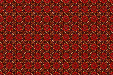 Raster klasik İtalyan süsü. Sarı, siyah ve kırmızı renklerde pürüzsüz döşeme deseni.