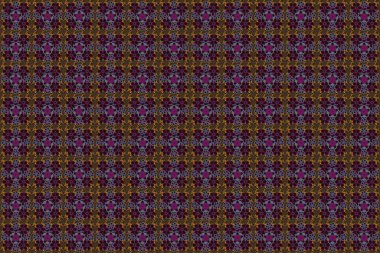 Mor, kahverengi ve gri renkte birçok çiçek. Elle çizilmiş, pürüzsüz desen. Raster desenli çiçek deseni..