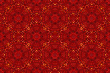 Enfes bir barok şablonu. Klasik lüks damaske süsü. Duvar kağıtları, tekstil ve ambalaj için kraliyet Victoria dönemi kusursuz dokusu. Raster damaskesiz desen sarı, kırmızı ve siyah renklerde.