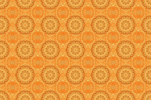 Amarelo Preto Laranja Damasco Paisley Wallpaper Fundo Sem Costura Estilo — Fotografia de Stock