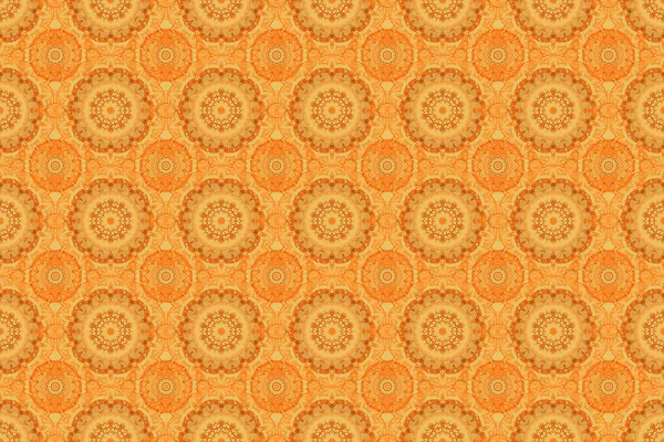 Papel Pintado Damasco Amarillo Negro Naranja Fondo Sin Costuras Estilo — Foto de Stock