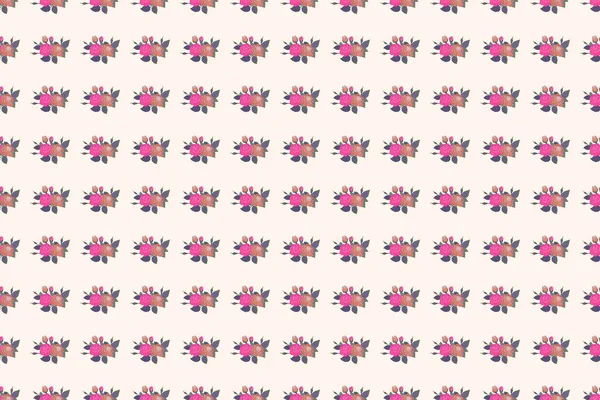 Pembe Mor Renklerde Kusursuz Çiçek Deseni Raster Illüstrasyonu — Stok fotoğraf