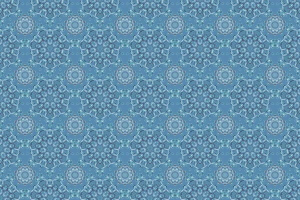 Tapete Barocken Nahtlosen Rasterhintergrund Blauen Farben Florales Nahtloses Muster — Stockfoto