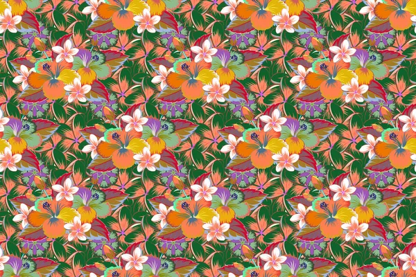 Abstract Ethnic Raster Seamless Pattern Background Texture Wallpaper Floral Theme — Stock Photo, Image