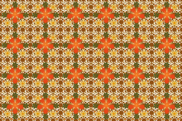 래스터 그래픽 프린트 꽃무늬가 꽃이다 오렌지색 갈색의 — 스톡 사진