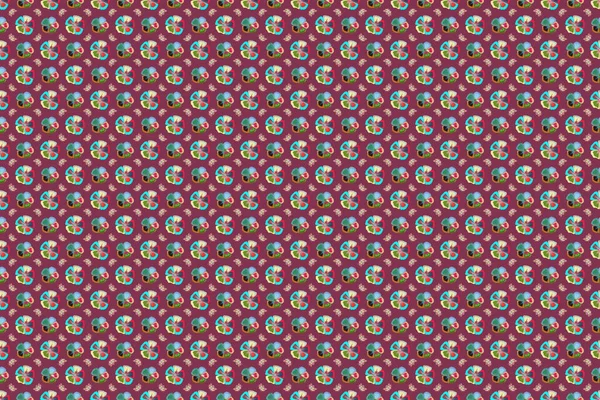Tropický Bezešvý Vzor Mnoha Pestrobarevnými Abstraktními Květy Pestrobarevné Bezešvné Ilustrace — Stock fotografie