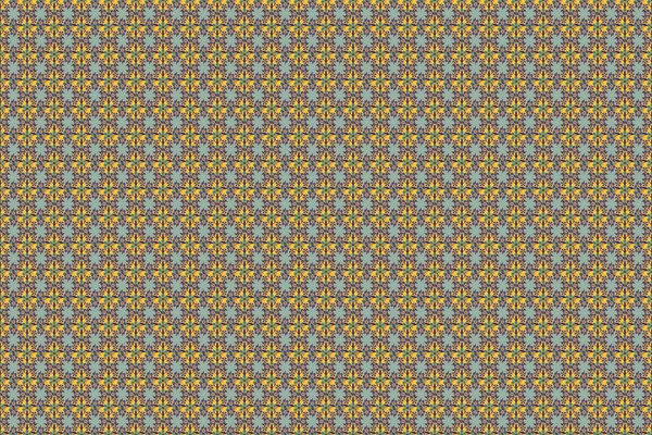 Raster Seamless Pattern Yellow Gray Violet Colors Beautiful Watercolor Flowers — Stock Photo, Image